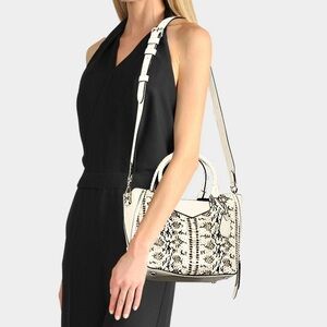 MICHAEL KORS Blakely Embossed Leather Bag in Natural/Cream